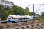 Nachschuss am 25.08.2015 auf Alpha Trains/BOB VT 0009 (643 616-5/643 116-6) als BOB (München Hbf - Tegernsee), der an diesem Tag zusammen mit Alpha Trains/BOB VT 0005 (643 612-4/643 112-5) und