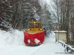 Südbayerische Hilfe beim Schneeräumdienst in Oberfranken, aufgenommen am 28.12.2010 im HP Oberklingensporn an der Strecke Hof - Bad Steben.