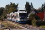 VT 113 und VT 110 der BOB bei einer Sonderfahrt von Amberg nach Schnaittenbach am 15.10.2011 am akw Werk in Hirschau.