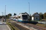 VT 113 und VT 110 der BOB bei einer Sonderfahrt von Amberg nach Schnaittenbach am 15.10.2011 am akw Werk in Hirschau.