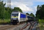 223 055 durcheilt den Oberen Bahnhof Wittgensdorf auf den Weg nach Chemnitz.

Wittgensdorf 08.08.2021