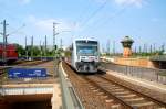 VT 018 der MRB erreicht am 04.07.09 den Hbf Halle(S).