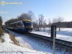 VT 618 der Mitteldeutschen Regiobahn am 14.02.2010 auf der MRB 113 in Richtung Leipzig