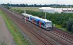 VT 011 und ein weiterer RS1 der MRB pendelten am 21.08.11 auf der Linie Leipzig - Wurzen.