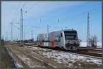 VT 008 der MRB erreicht am 24.03.2013 als MRB 80130 den Bahnhof Krensitz.