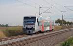 VT 001 der MRB war am 04.10.13 aus Richtung Kthen kommend auf dem Weg nach Halle(S).