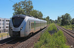 Am 25.08.2016 fährt 1440 834 von der MRB (Mitteldeutsche Regionbahn) mit der RB 26921 (Zwickau (Sachs) Hbf - Dresden Hbf) in den Haltepunkt Zwickau-Pölbitz ein.