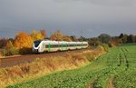 Die MRB mit dem RE 26976 zu sehen am 02.11.16 an der Schöpsdrehe bei Plauen/V.