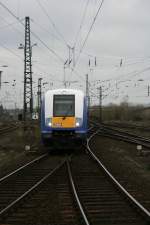 NOB Steuerwagen auf dem Weg in den Bahnhof Hamburg-Altona am 19.4.2008.