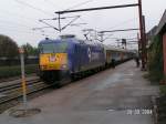 Ein Zug der Nord-Ostsee-Bahn steht am 28.9.2004 im dnischen Grenzbahnhof Padborg zur Ausfahrt nach Hamburg.