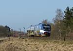 VT 729 fhrt am 08.03.2009 als NOB nach Itzehoe aus dem Bahnhof von St.