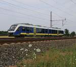 VT 648 188 der NWB auf  Werkstattfahrt  auf der SFS aus Richtung Hannover kommen. Aufgenommen am 24.07.2015 in Dedensen-Gümmer.