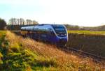 Am 18.12.2020 fährt VT 643 314 der NWB als RB 75 auf dem Haller Willem nach Osnabrück.