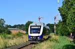 Nachschuss auf 648 293 bei der Ausfahrt in Dahlenburg.

Dahlenburg 30.07.2021