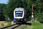 648 293 verlässt Dahlenburg in Richtung Dannenberg Ost und passiert das Einfahrsignal von Dahlenburg.

Dahlenburg 30.07.2021