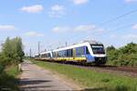 648 431-4 (NordWestBahn) zusammen mit 648 434-8 und 648 937-0 als RE10 in Richtung Düsseldorf Hbf in Kaarst, 14.