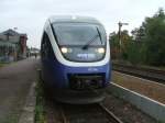 Frontansicht des VT 744 der NordWestBahn,RB 43 in Dorsten nach
Dortmund Hbf.,in Dorsten sind die Flgelsignale noch im Einsatz.
(03.10.2007) 