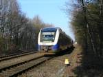 Eine NordWestBahn Lint 41 Doppeltraktion fhrt am 25.1.2009 als NWB 81320 von Wilhelmshaven nach Osnabrck Hbf.