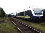 V501 der NordWestBahn in Lengerich am 22-4-2000. Bild und scan: Date Jan de Vries. 