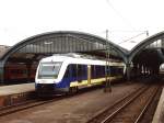 VT514 + VT506 der NordWestBahn mit NWB 82217 Osnabrck-Wilhelmshaven auf Bahnhof Oldenburg am 7-4-2001.