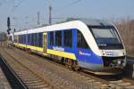 OSNABRÜCK, 16.03.2012, VT 648 199 der NordWestBahn bei der Ausfahrt aus Osnabrück Hauptbahnhof