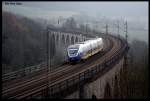 Nordwestbahn VT 643305 kurz vor Erreichen des Bahnhofs Altenbeken auf dem Viadukt am 1.12.2014.