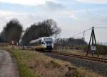 VT 643 346 als NWB 74968 Paderborn Hbf - Kreiensen am 06.03.2016 an der ehemaligen Blockstelle Bevern.