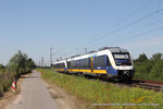 VT 648 447 (NordWestBahn) und VT 648 443 als RE10 in Richtung Neuss Hbf in Kaarst, 20.