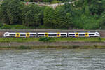 Ein Trans Regio-Disero MC (460 507) auf der linken Rheinseite bei Remagen, so gesehen Anfang August 2021.