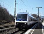 TRI-SONDERZUG AUF DER DILLSTRECKE   FROHE OSTERN  vom TRI-Sonderzug mit Fahrtziel Bremerhaven am 24.3.2021 auf der  Dillstrecke im Bahnhof HAIGER...Steuerwagen vorne,Lok in Zugmitte.....