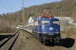 Sicherlich ein Höhepunkt des Ersatzverkehrs auf der RB 40 von Essen nach Hagen war der Einsatz der TRI-110 428-0 am letzten Einsatztag: Nachschuss auf den am 27.02.2022 aus Wetter in Richtung Essen fahrenden Ersatzzug