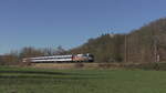 MRCE 182 560  25 Jahre Mauerfall  schiebt ihren RB40-Ersatzzug von Hagen Hbf nach Essen Hbf, hier zwischen Wetter(Ruhr) und Witten.