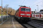 DB Gebrauchtzug 111 189 erreicht Mögglingen im Dienste für TRI mit einem Ersatzzug zur Fahrt als MEX13 nach Stuttgart Hbf.