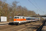 111 111 mit RE 90 Nürnberg-Stuttgart am 14.02.2023 in Stuttgart-Sommerrain.