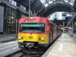 Triebwagen vom Typ VT2E der Firma Taunusbahn am 26.7.2005 in Frankfurt a.