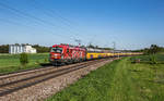 193 555, welche seit einigen Wochen für TX Logistik unterwegs ist, fährt mit einem Altmann bei Batzhausen in Richtung Nürnberg, aufgenommen am 17.