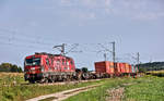 Die TX Logistik 193 555 fährt in Niedermünchsdorf mit einem Containerzug Richtung Nord.Bild 26.8.2017