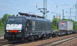 TXL - TX Logistik AG mit der MRCE Dispo   ES 64 F4-030  [NVR-Nummer: 91 80 6189 930-1 D-DISPO] mit KLV-Zug am 20.05.19 Durchfahrt Bf.