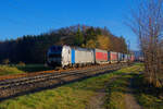 193 997 Railpool/TXL mit dem Routier KLV-Zug bei Postbauer-Heng Richtung Nürnberg, 27.11.2020