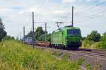 Mit einem KLV-Zug nach Rostock rollt 193 996 der TX Logistik am 29.06.23 durch Brehna Richtung Bitterfeld.