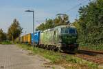 TXL 193 087  Thank you  Vectron mit DHL-KLV nach Padborg in Herten, am 16.09.2023.