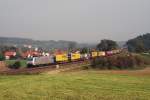 185 539 (TX Logistik) mit KLV-Zug DGS 43101 bei Paindorf (09.10.2007)