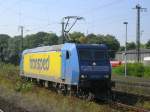 185 518-8 Transped TX Logistik abgestellt in Wanne Eickel Hbf.,  beim aufrsten.(28.08.2008)