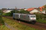 TXL 185 538-6 + 185 696-2 als Lz in Nauheim bei Gro Gerau am 03.08.2010