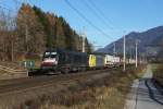 182 533 und 189 926 mit DGS 40561 am 19.11.2011 bei Terfens im Inntal.