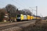 TXL 182 510 mit einem KLV Zug am 23.03.2012 bei Grokarolinenfeld