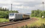 185 674-9 ebenfalls mit geschlossenen ARS-Autotransportwagen in Fahrtrichtung Sden.