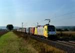 182 511 mit einem Containerzug am 24.09.2011 unterwegs bei Himmelstadt.