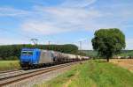 185 523 (TXL) mit Kesselzug vor Retzbach (Zellingen) [04.08.2012]