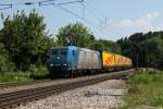 TXL 185 512 mit einem KLV Zug am 19.06.2013 in Aling.